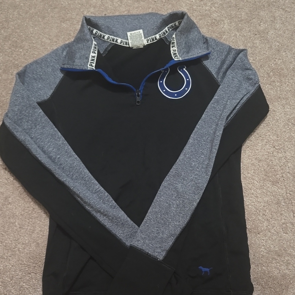 Long sleeve athletic quarter Zip PINK top